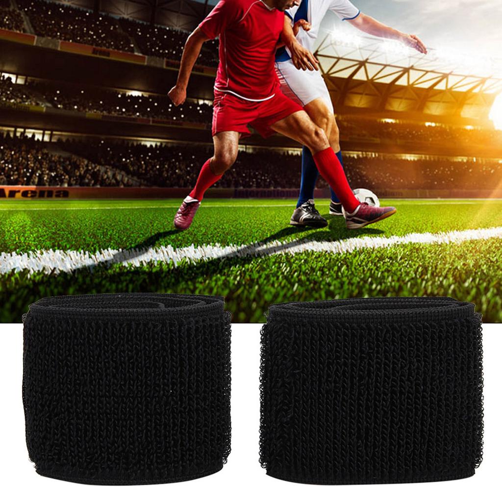 Soccer Shin Guard Fixed Bandage Tape Fastener Shinguard Adjustable Elastic Sports Strap(Black)