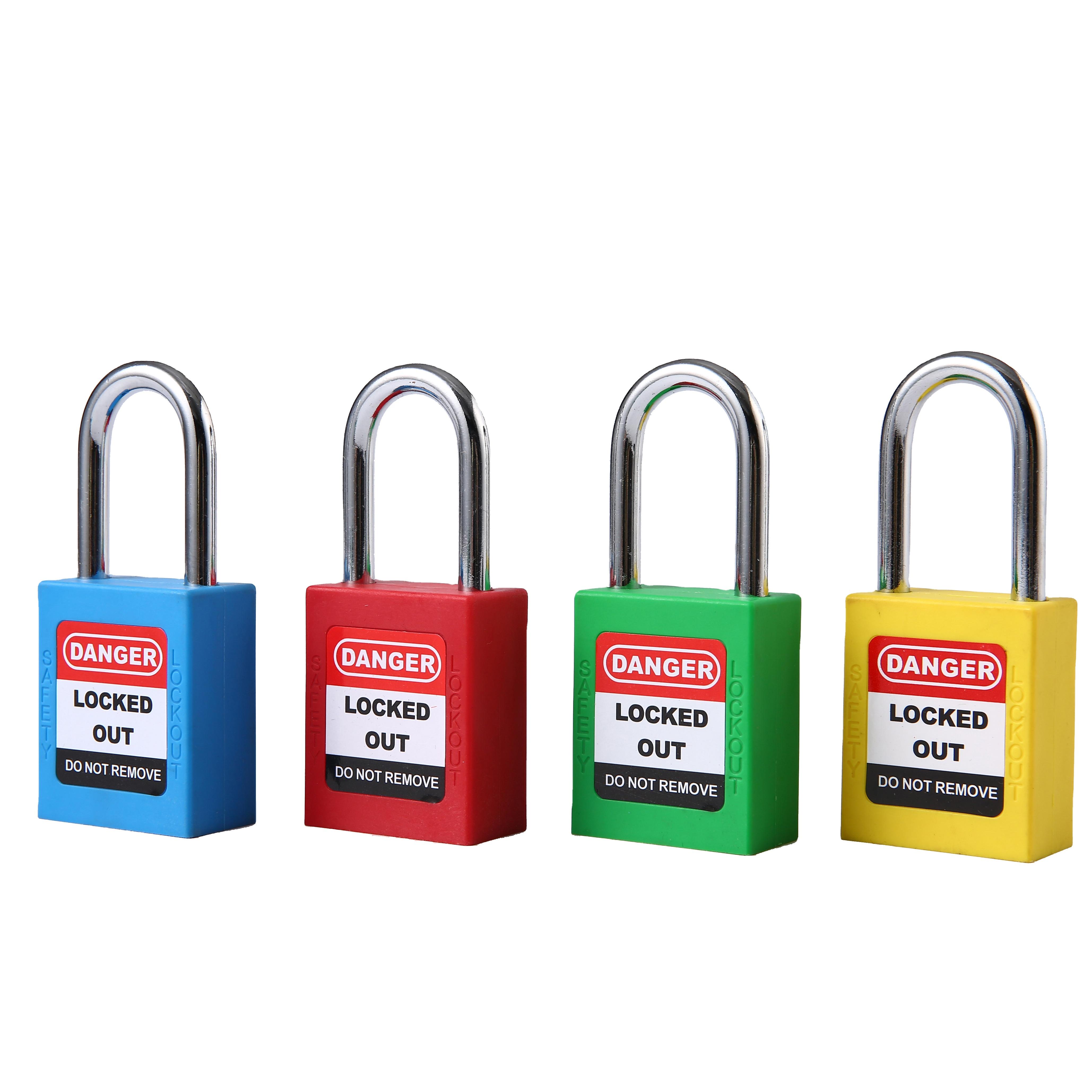 Brady Loto High Quality 38mm Safety Padlock Key Unlock Industrial Anti-Theft Security Feature CE Certified Master Key System (Red,safety padlock&plastic&steel&safety padlock)