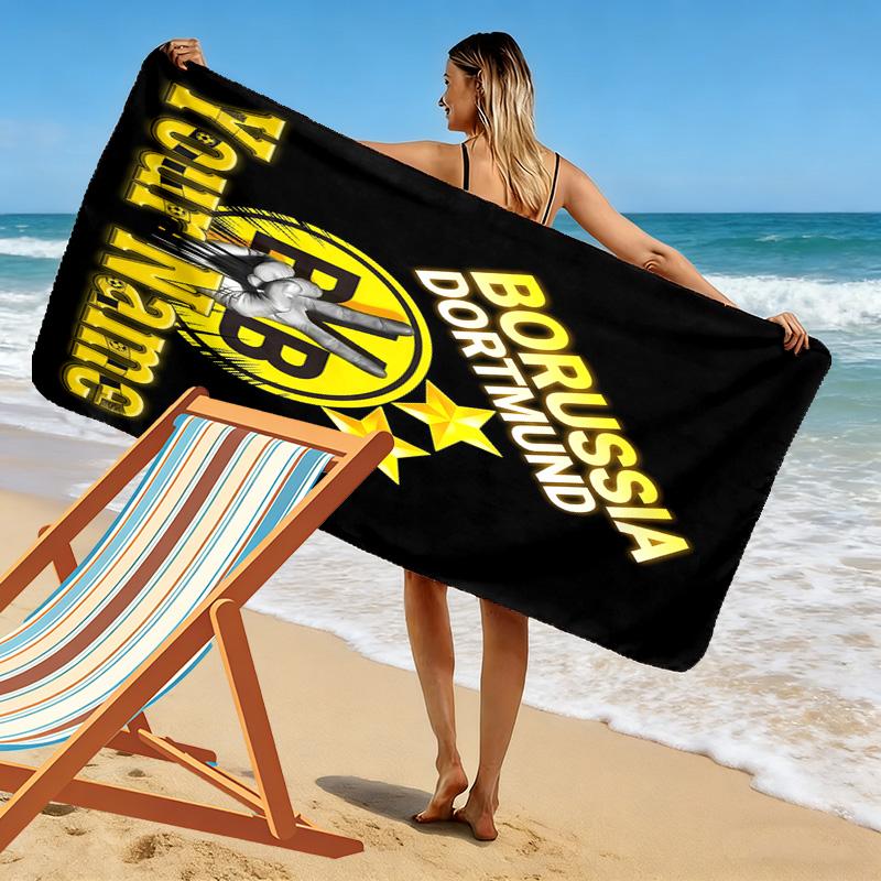 Asciugamano da Spiaggia con Stampa BVB Nome Personalizzato, Grande Morbido Asciugamano ad Asciugatura Rapida per Spiaggia Campeggio Nuoto -HE196