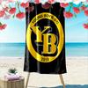 Bold Golden Emblem Print Beach Towel, Quick Drying, Suitable for Travel, Outdoor Sports, Jogging, the Beach and Swimming, Gift