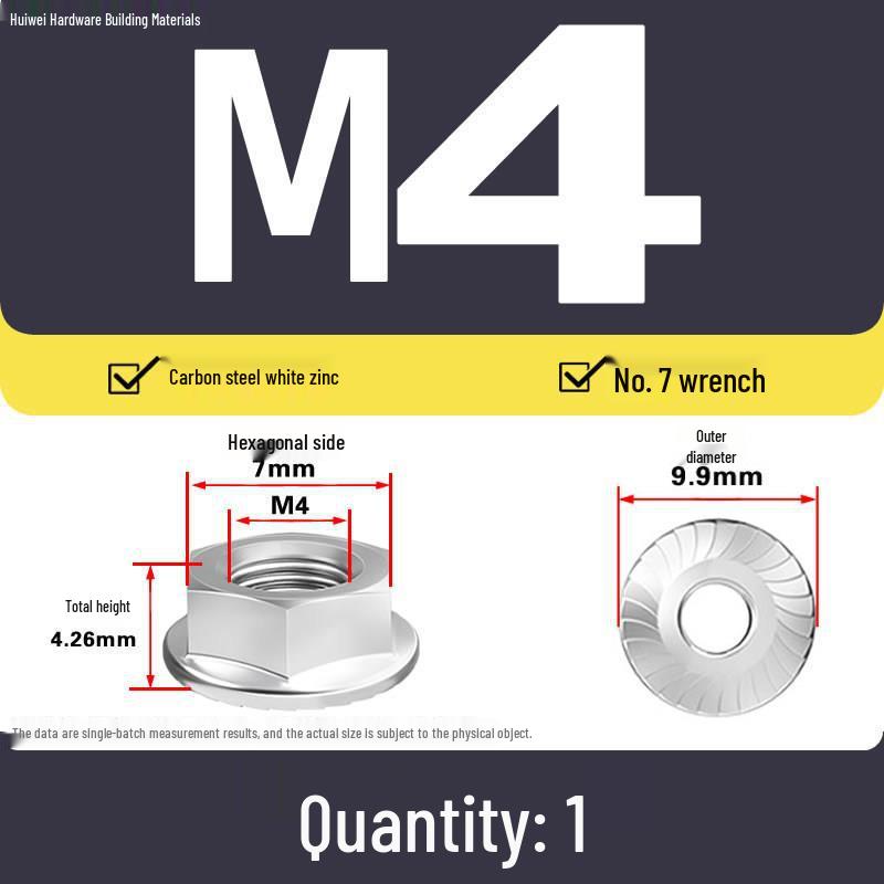 GB6177 Galvanized Hex Flange Nut with Anti-slip Teeth and Washer M4-M20
