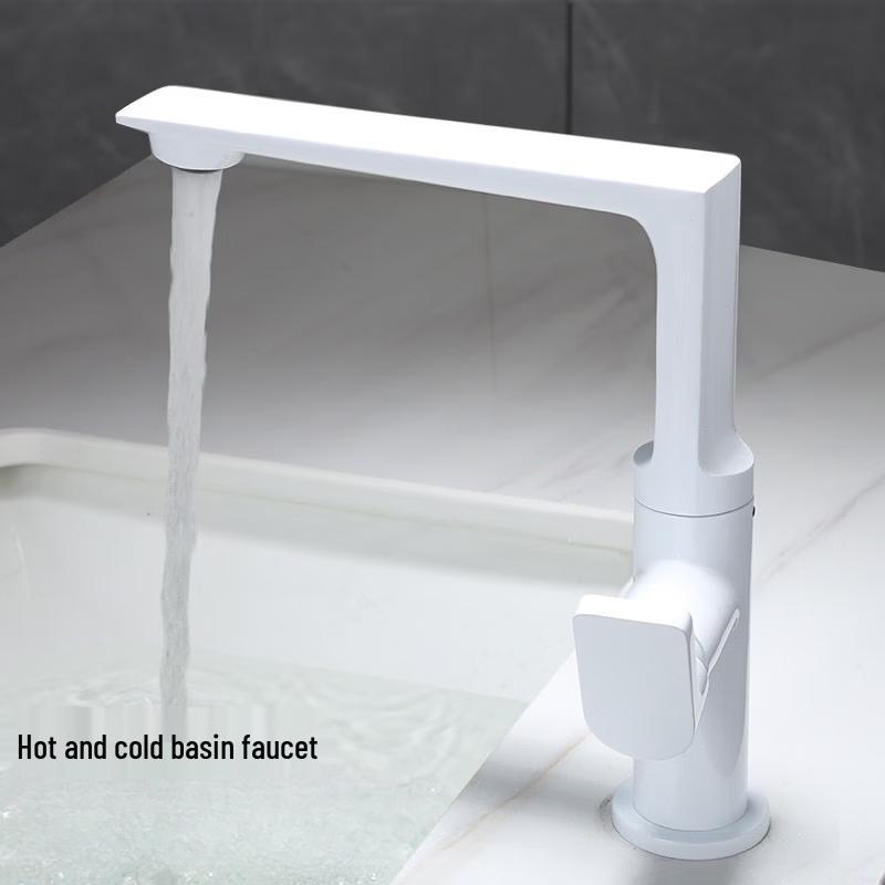 Белый квадратный накладной умывальник TLXT с смесителем