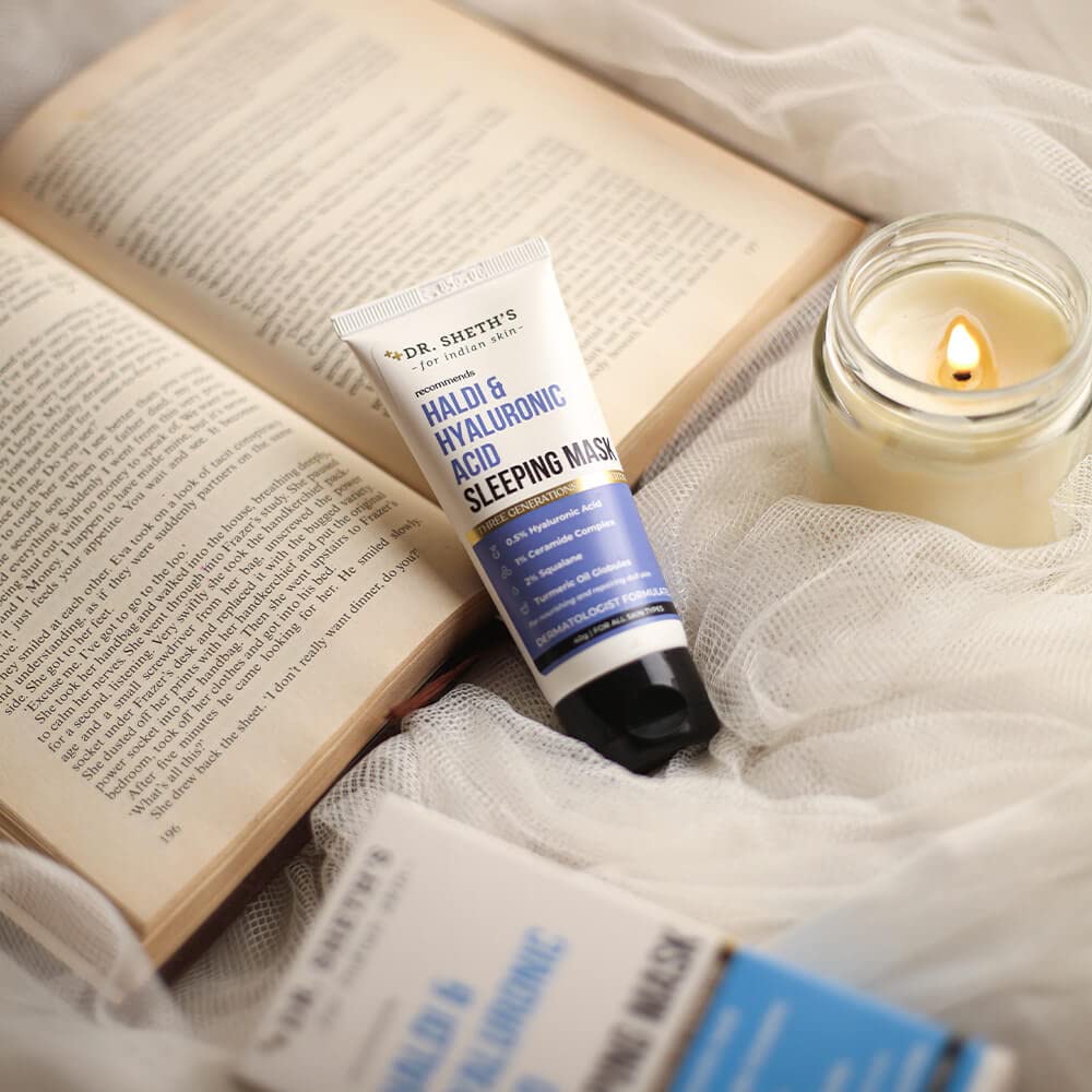 Dr. Sheth's Haldi & Hyaluronic Acid Sleeping Mask Cream 30g For Hydration, Even Tone & Glowing Skin