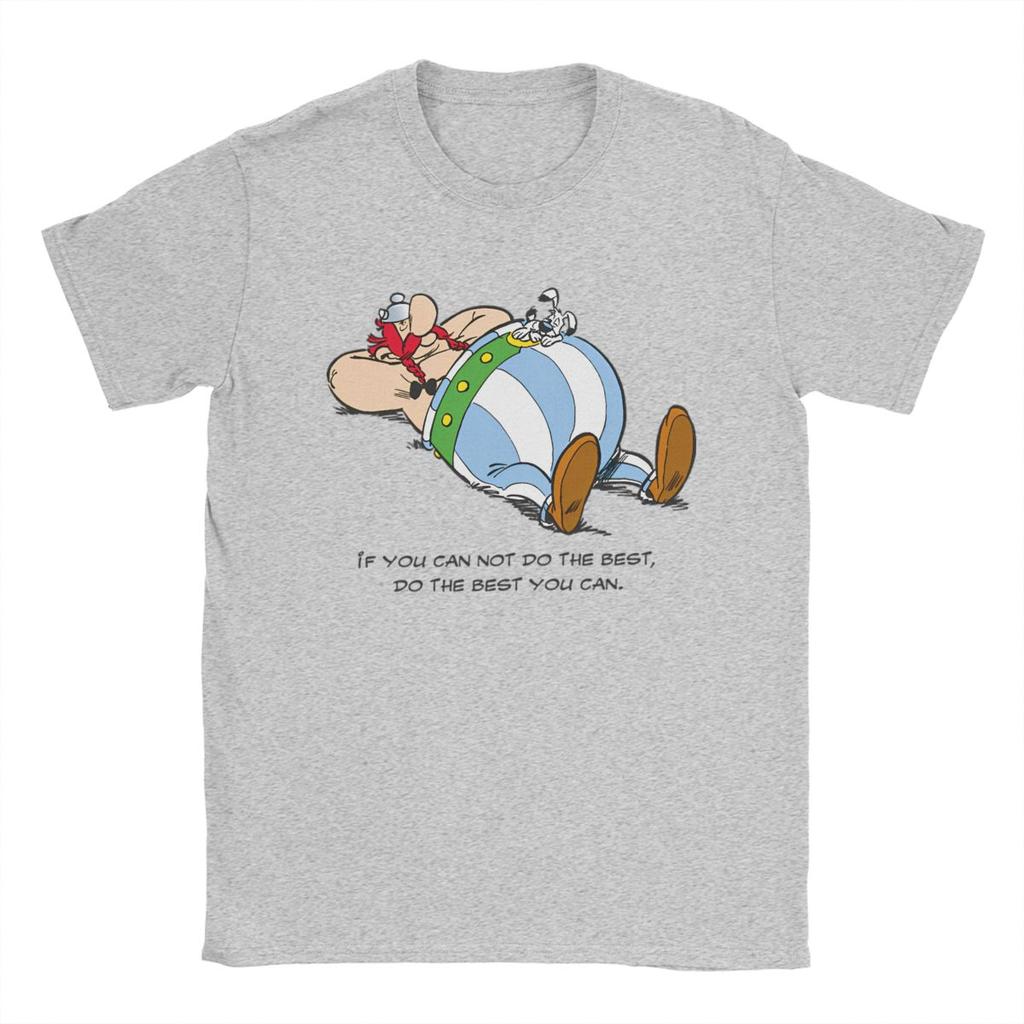 Asterixs And Obelixs Men T Shirts Vintage Tees Short Sleeve Crewneck T-Shirt Cotton Plus Size Tops