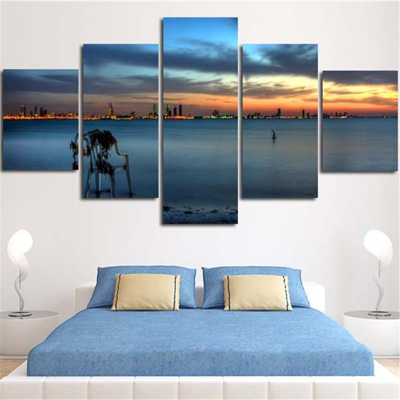 

5 панелей Настенная живопись Холст Художественная картина Тайна моря Украшение дома Плакат Печать Краски для гостиной