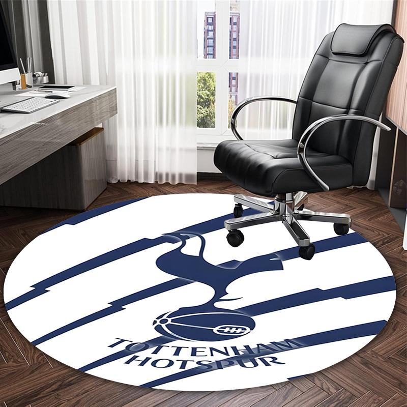 1pc T-Tottenham Hotspur  Carpet, Round Rug, Comfortable, Suitable for Entryways, Living Rooms, Office, And Bedrooms, Christmas Decoration
