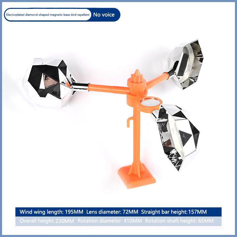 1 Set Waterproof Solar Energy Bird Repelling Device Reflector Farm Orchard Bird Scaring Device 360° Rotating Solar Bird Repeller