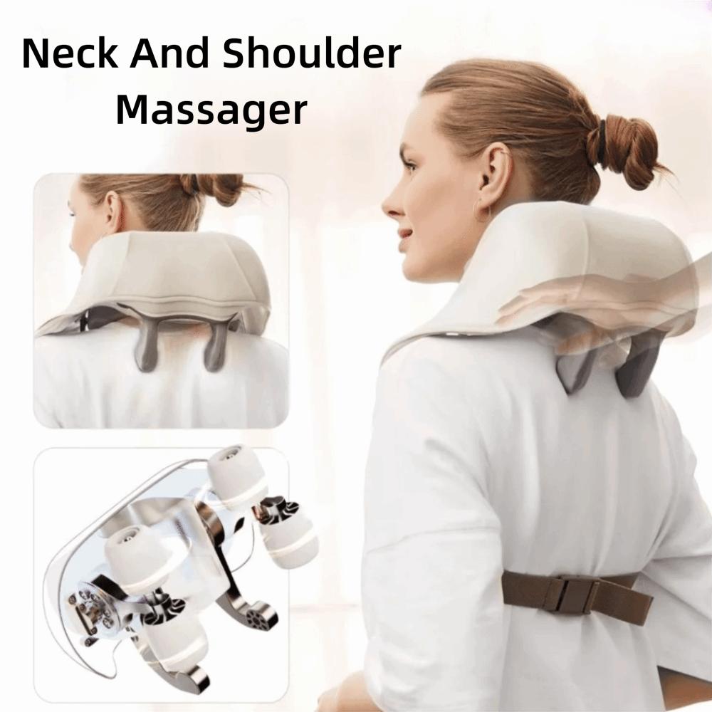Portable Neck Shoulder Massager Electric Kneading Massage Shawl Cordless Massage Pillow  Fitness