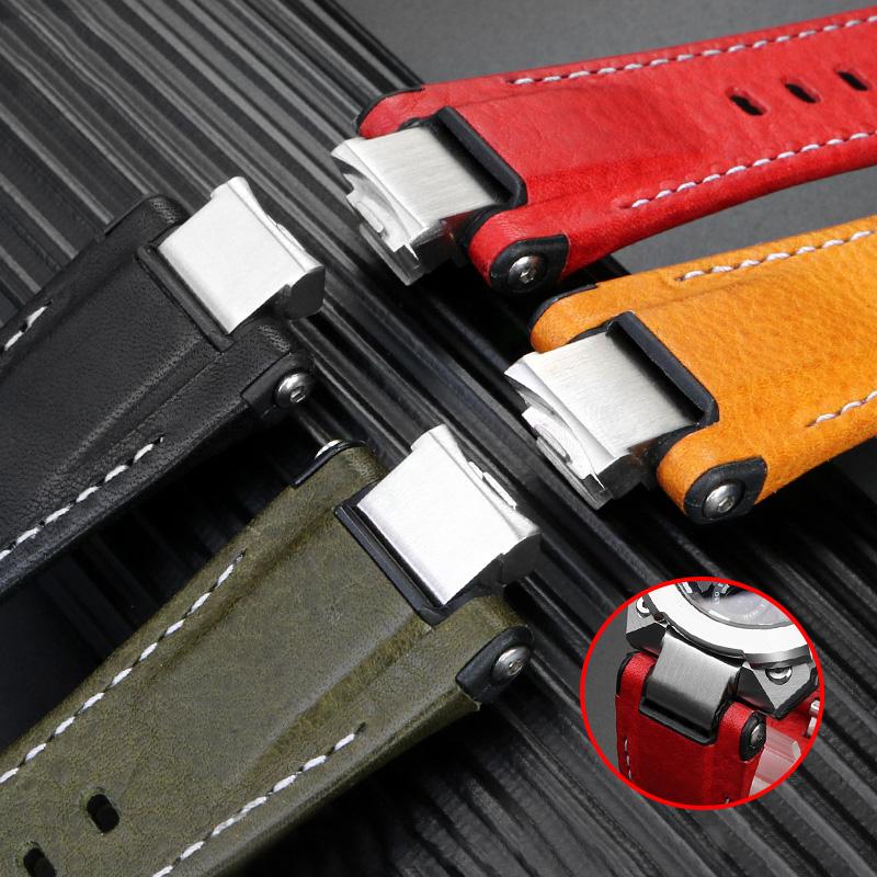 Nowy Pasek do Zegarka ze Skóry Naturalnej Casio Stalowe Serce Zegarek Seria GST-B400 GST-B400BD Zmieniony Pasek Nylonowa Bransoleta Sportowa Męski