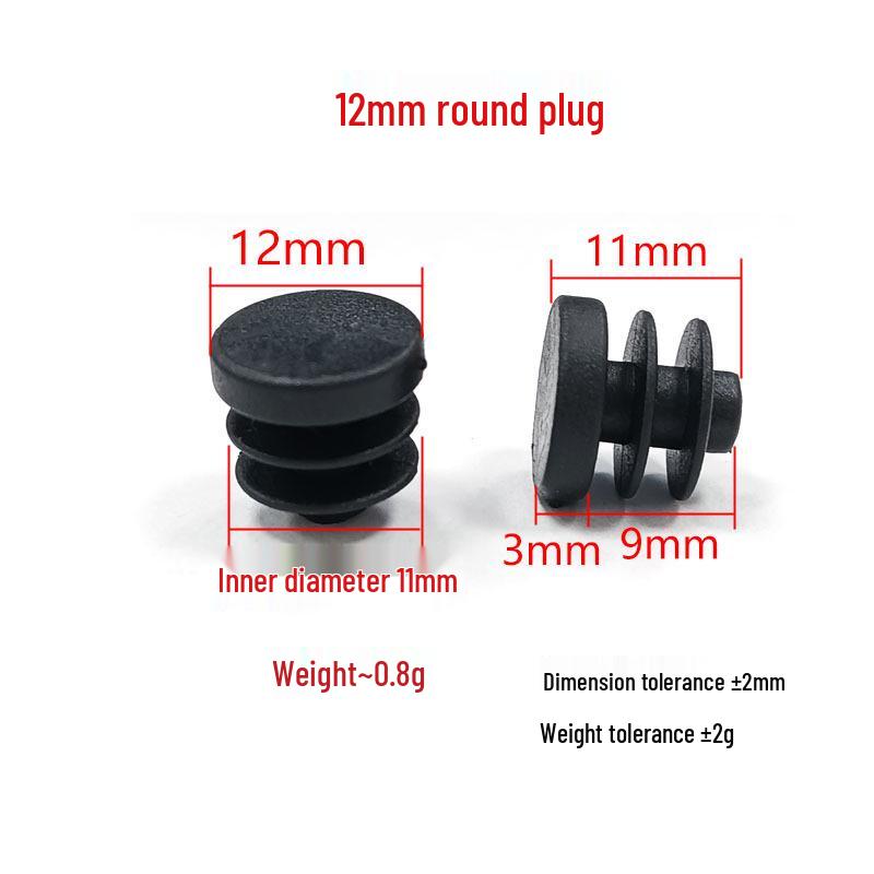10-100mm Plastic End Cap Inner Plug for Round Tubes