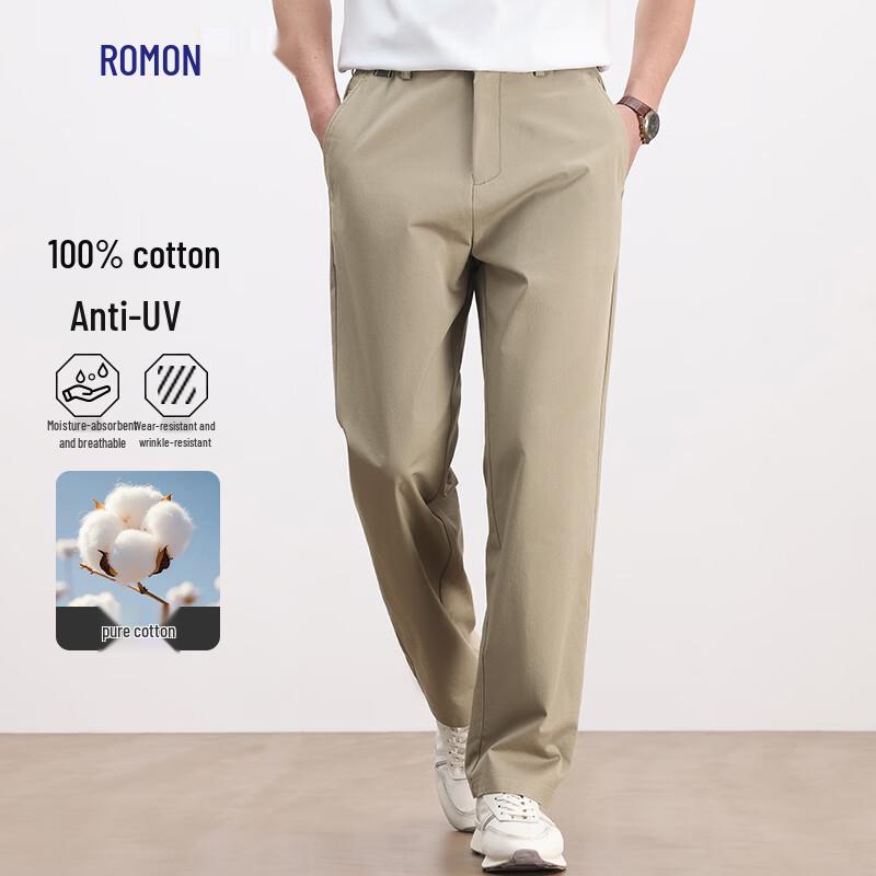 

Luomeng Men s 100% Cotton Slim Fit Summer Business Casual Pants 6XL