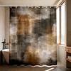 1Pc Color Block Printing Waterproof Privacy Partition Shower Curtain With 12 Hooks, Available In Various Sizes