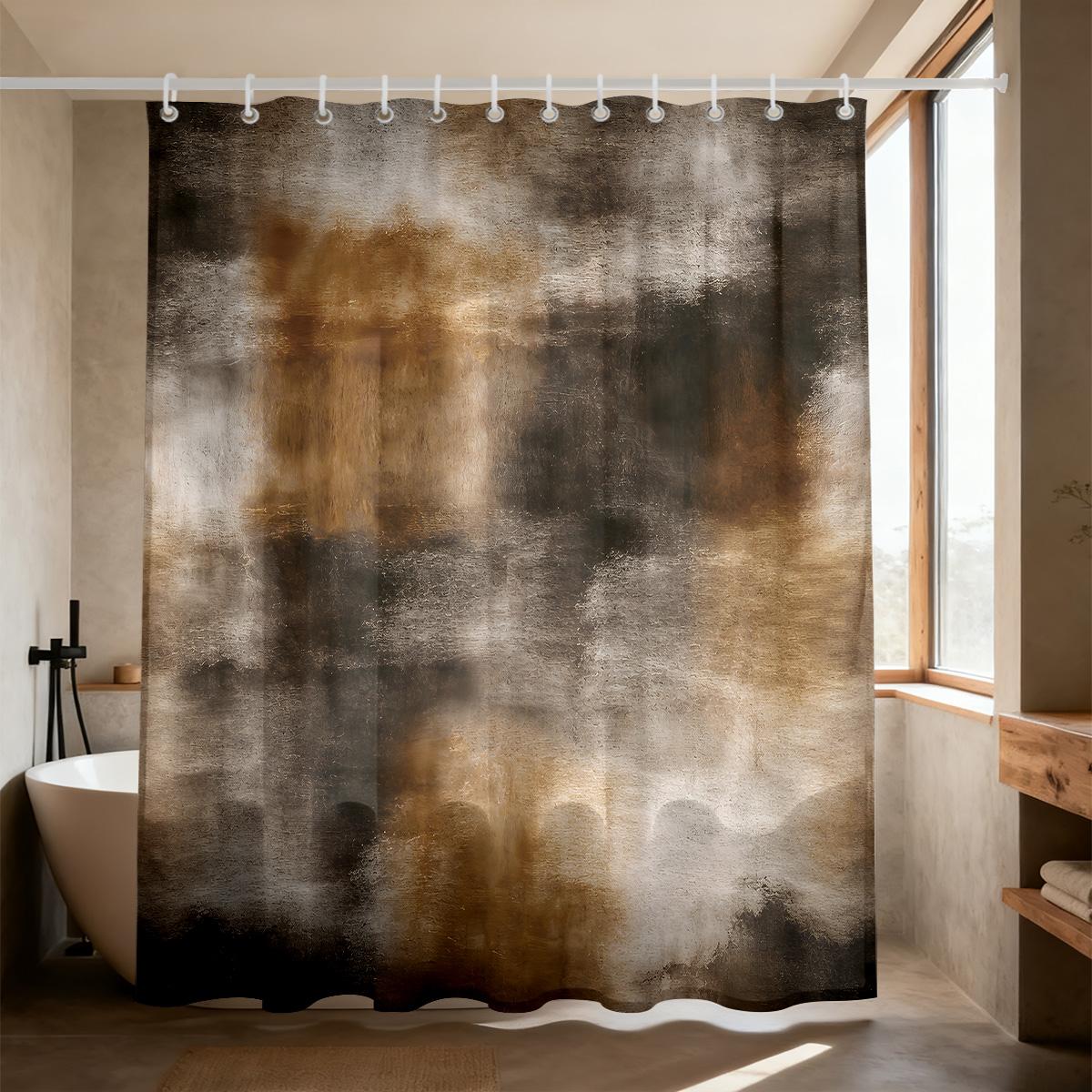 

Striped Ocean Elements1Pc Color Block Printing Waterproof Shower Curtain Partition Privacy Hanging Curtain With Multiple Sizes A W60H190(CM)-1 Pcs