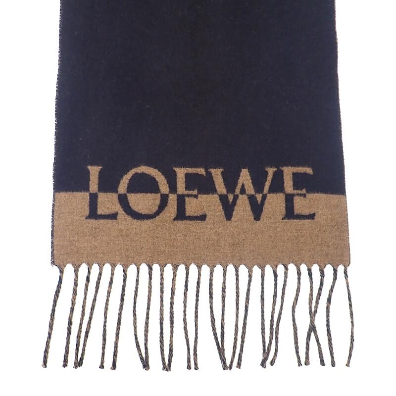 LOEWE  Scarf Navy/Brown wool/cashmere Women