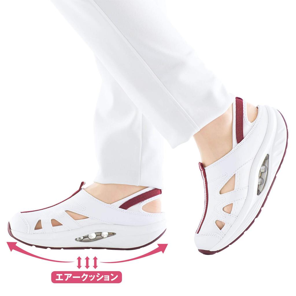 Anfamie Nurse Shoes, Sport Fit Sneakers, Boat Sole, Comfortable, 2-Way, Sweat-Resistant, Mesh Material, Sizes 25.0-25.5 cm, 2E, Navy