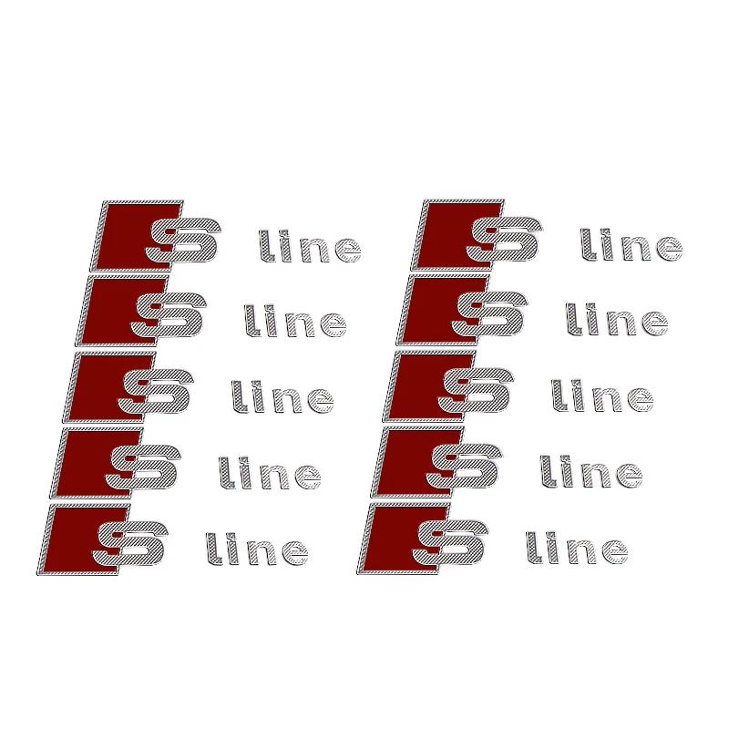 Metal Car key sticker Hub 3D sticker S Line Badge Emblem For Audi TT Q3 Q5 Q7 Q8 B5 B6 B7 B8 B9 Q7 8P 8V 8L A3 A4 A5 A6 A7 A8 8L