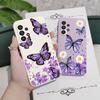 Purple Butterflies Phone Case For Samsung Galaxy A37 A57 Liquid Silicone Cover