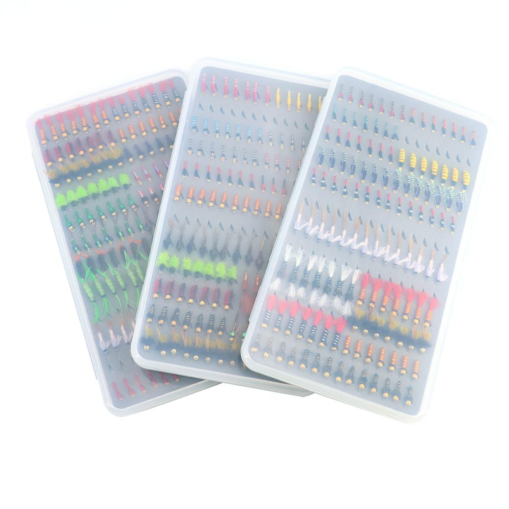 126/133/147PCS Scud Nymph Midge Larvae Ultra-thin Portable Fishing Box Set Trout Grayling Panfish Lure Carp Artificial Fish Bait
