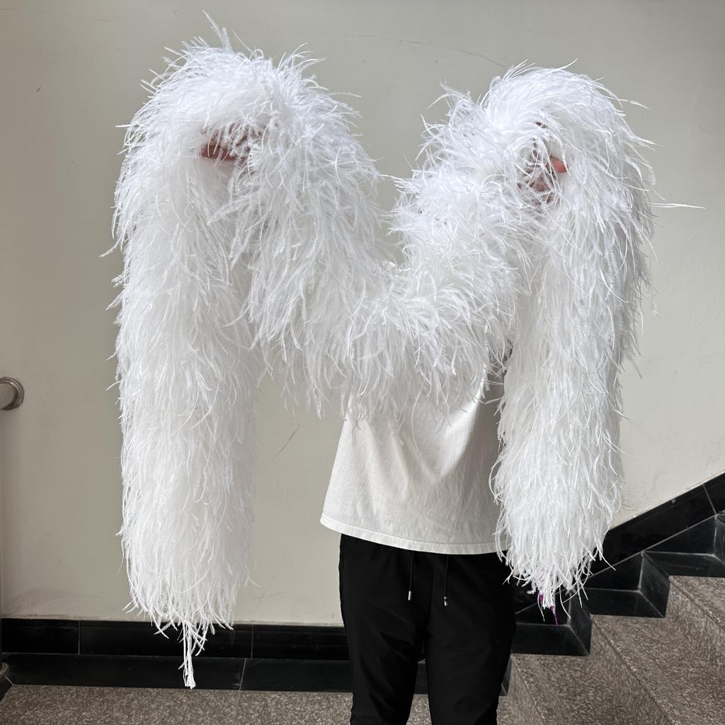 DIY 10-lagige weiße extra volle Straußenfederboa für Accessoires und Modedesign Cosplay Halloween-Kostüm Burlesque Tanz & Bühne