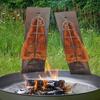 Flame Salmon Board Set Rustproof Stainless Steel Flame Salmon Holder 180 Degree Rotates Adjustable Bracket for Fire Bowls Grills