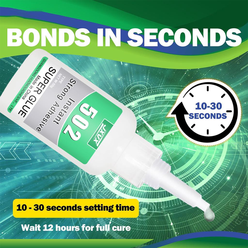 Super Glue 502 High Strength & Fast Dry, All-Purpose Clear Adhesive for Metal, Plastic, Wood, Glass, Leather, Ceramic, Rubber - Ideal for Craft