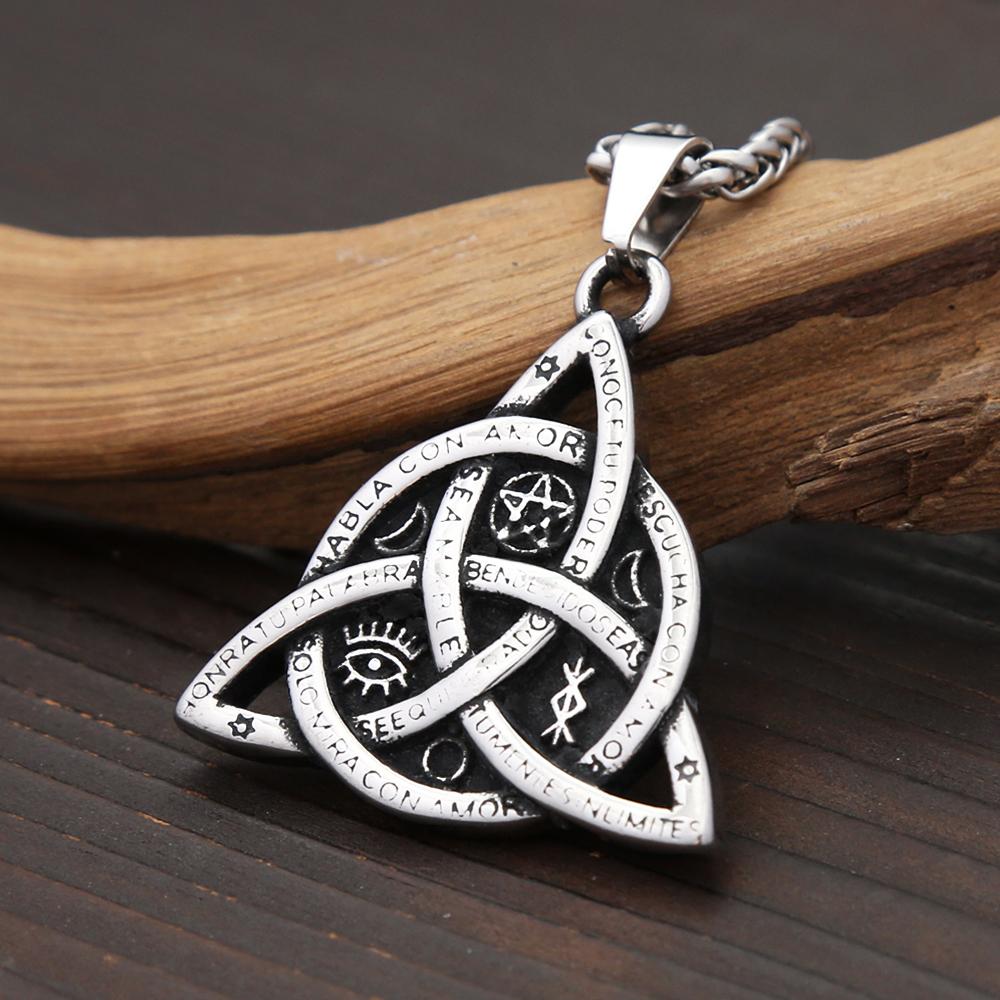 Classic Vintage Odin Trinity Nordic Rune Pendant Necklace For Men Women Viking Witch Celtic Knot Necklace Fashion Amulet Jewelry