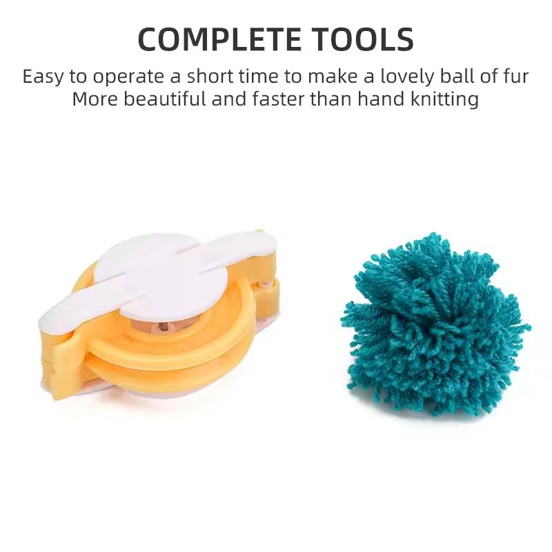4Pcs Pompom Maker Tool Set DIY Fluff Ball Weaver Yarn Making Kit 4 Sizes for Sewing Crafts