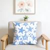 1Pcs Cushion Cover, White Background With Blue Star Patterns, Fresh And Dreamy Style, Same Print On Both Sides, Soft And Comfo
