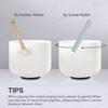 Vente Flash! Excellent prix! Bol chantant en cristal de quartz blanc givré avec base de mise à la terre pour la musique thérapeutique