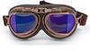 Karokkaku Steampunk Vintage Retro Motorrad Radfahren Sport Pollenschutzbrille, Brille, Helm, Pilot, Survival, (blau)