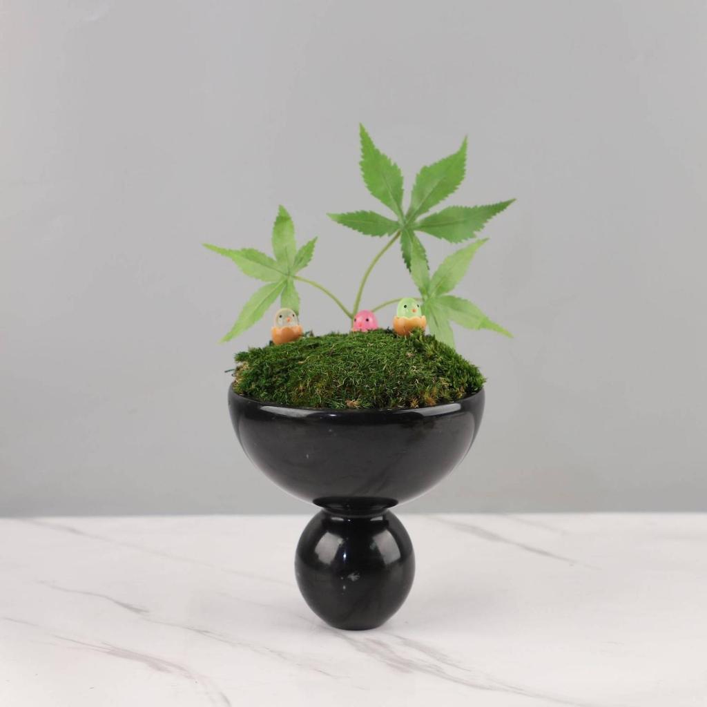 Decorative Pedestal Bowl Stone Catchall Compact Elegant Stable Sculptural