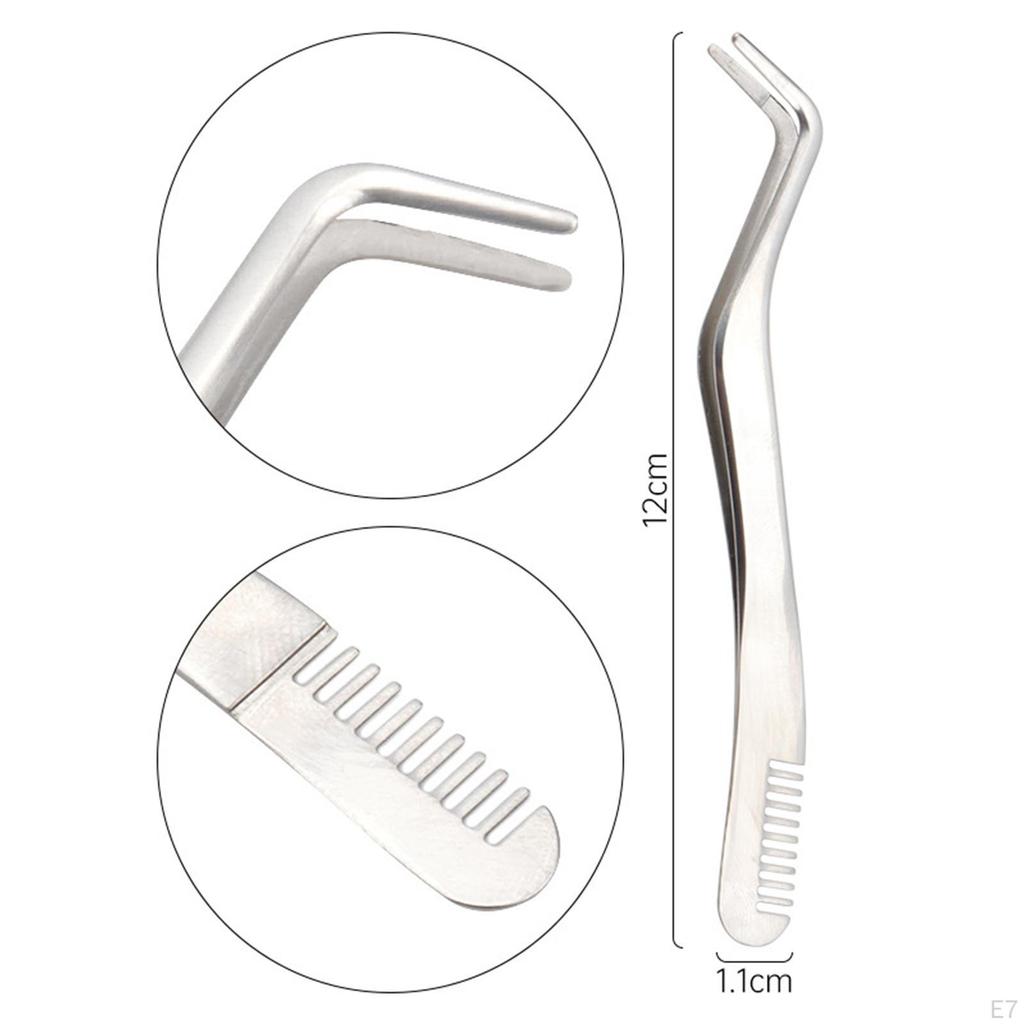 Curved Eyelash Tweezers, Precision Extension Accessories for Beauty Salon