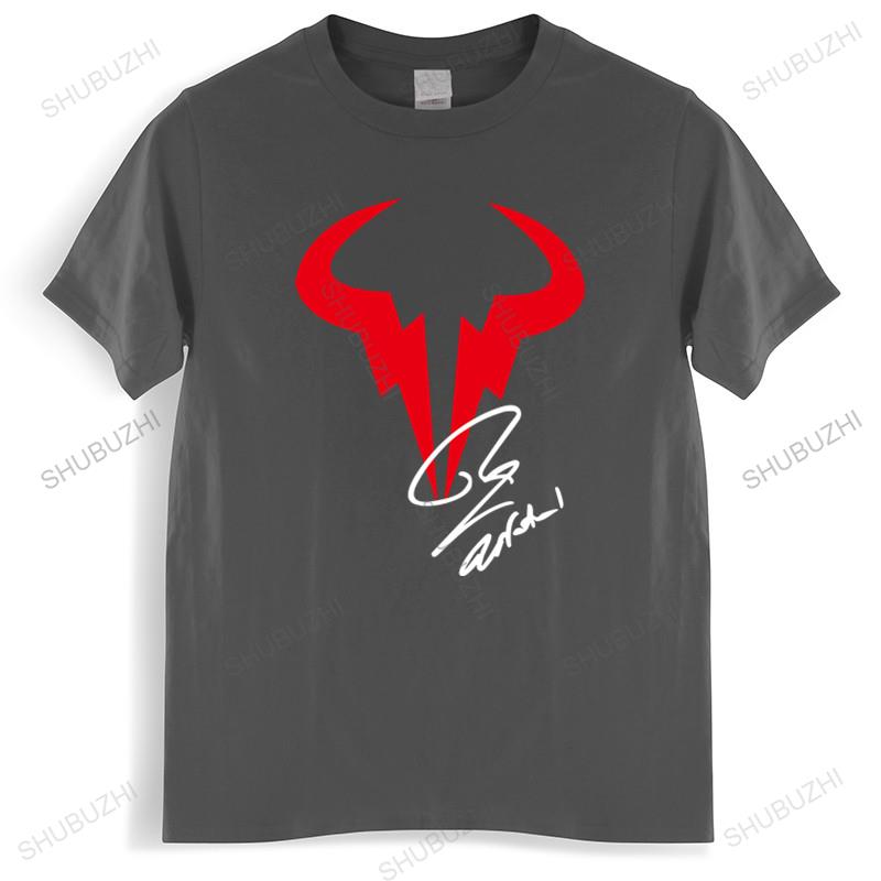 Baumwoll T-Shirt Herren Sommer Oberteile Rafael Nadal RN Rafa Tennisspieler Logo T-Shirt Schwarz Mann Marken T-Shirt Größere Größe