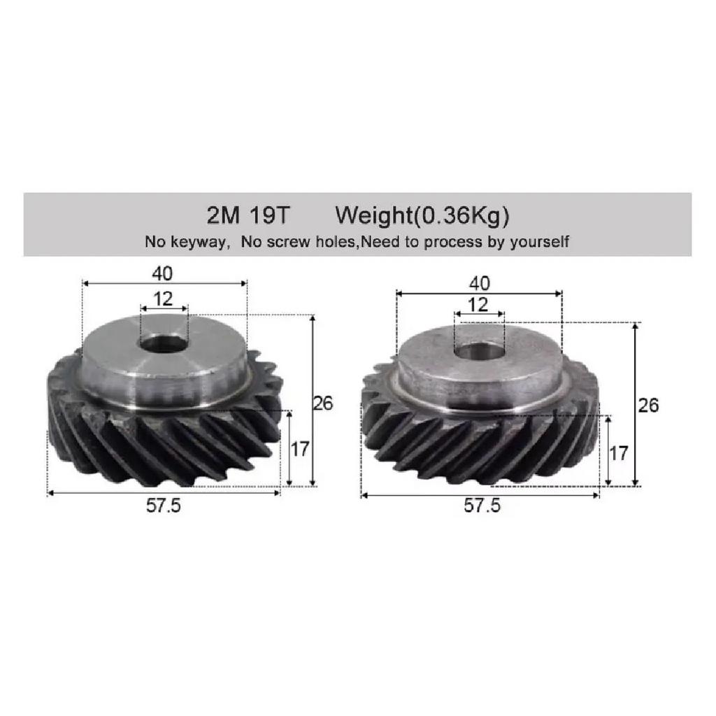 2M 3M 10T-30T High Torque 45° L/R Rotation Helical Gears Interlocking Machined Bore 180° Drive for Industrial Machinery