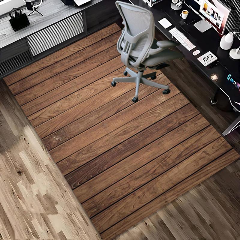 wooden planks Crystal Velvet Office chair mat Area Rug - Non-Slip, Floor Mat, Office Desk Chair Rugs,Christmas Gift-1106098