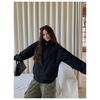 Retro Couple Pilot Bomber Jacket Women Winter Padded Baseball Coat High Street Vintage Cotton Jacket