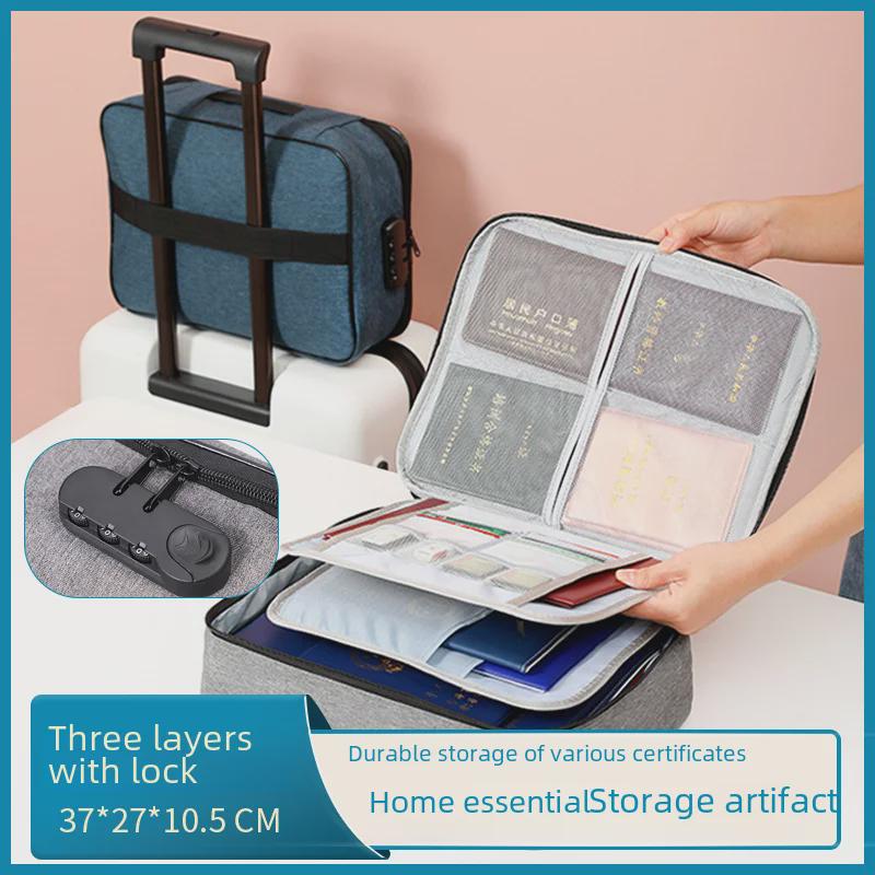 Large Capacity Multi-Layer Travel Document Storage Bag