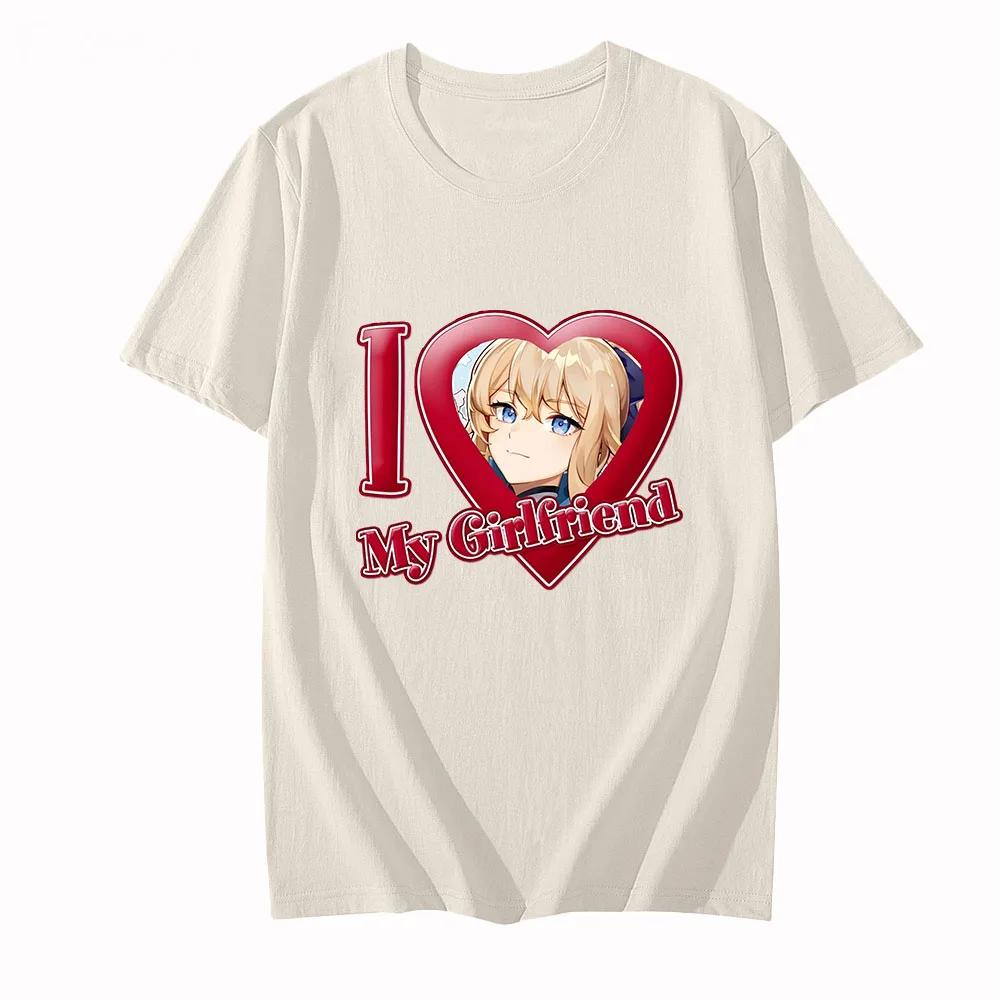 

Футболка Honkai Star Rail Футболки I Love My Girlfriend Футболки из 100% хлопка Унисекс Одежда с круглым вырезом Футболки с графическим принтом Свободные футболки с коротким рукавом Унисекс 3XL