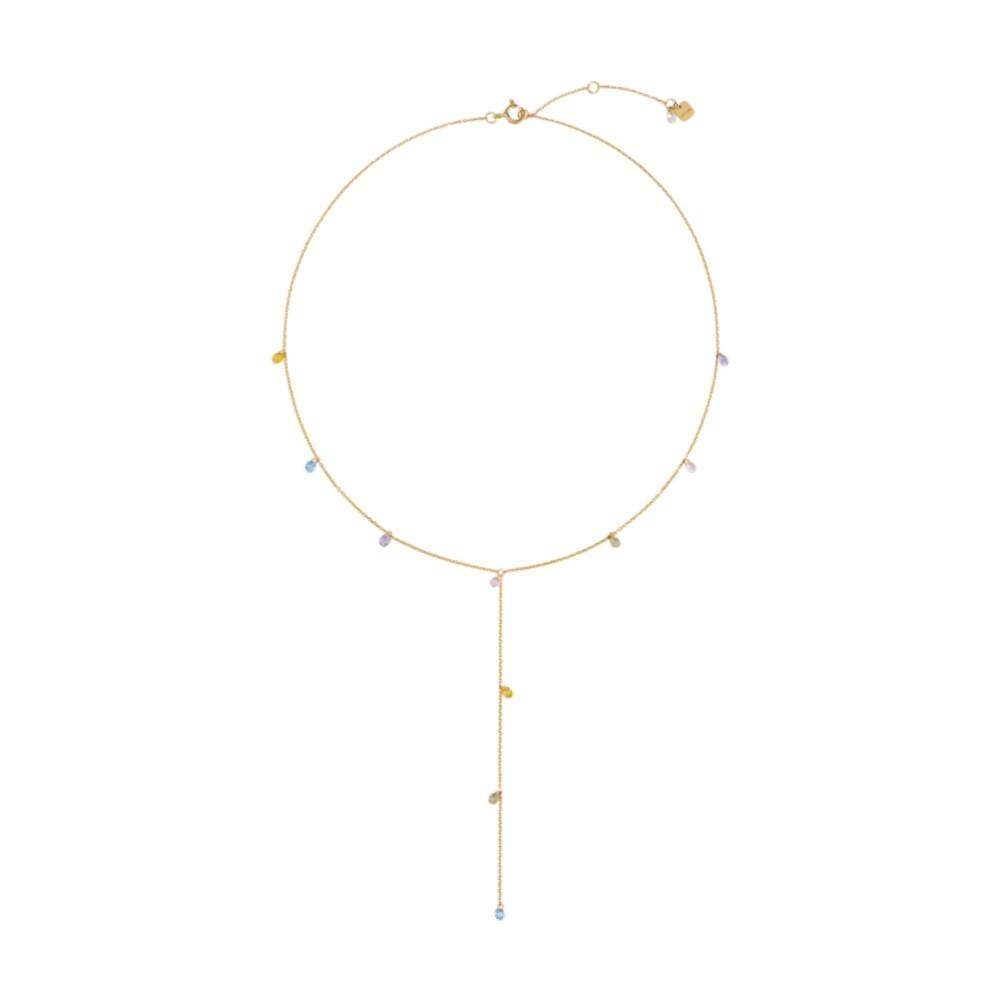 [Silver925]Brilliant Pastel Mix Y Line Necklace_Nz1150