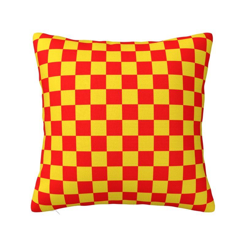 Black And Green Checkered Cushion Cover xcm Polyester Soft Geometric Plaid Throw Pillow Case For Sofa Home Decor Pillowslip