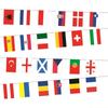 QX2E European Cup 2024 Football Party Fabric Flags 24 Countries Bunting String Flags