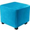 Housse de chaise carrée tout compris, housse de repose-pieds en velours élastique, protection à 360 degrés, housse de pouf pour salon