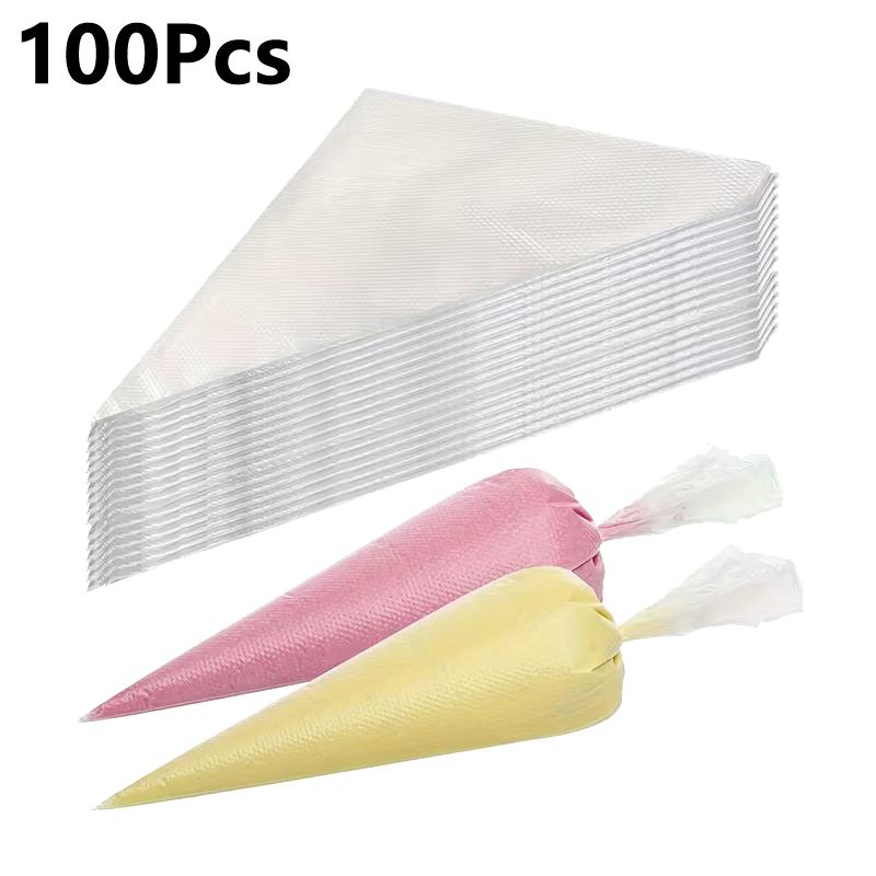 100Pcs Disposable Piping Bags Thickened Pastry Decorating Bags Cake Icing Frosting Bags Baking Tools Kitchen Accessories