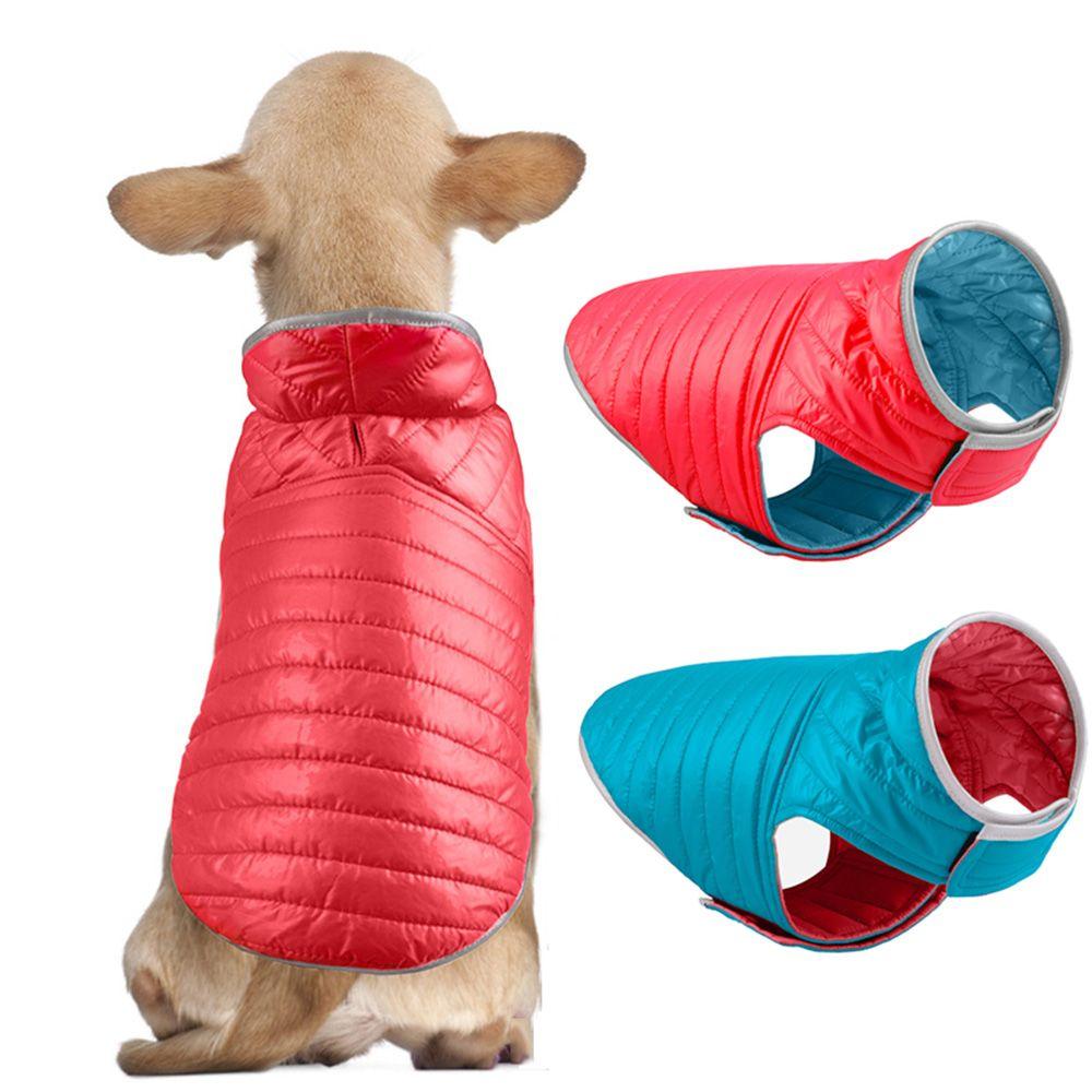 

Толстая теплая ветрозащитная двусторонняя одежда для собак, одежда для домашних животных, пуховик для собак