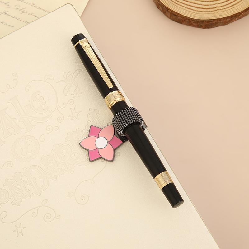 Flowers Metal Pen Clip With Spring Creative Spring Clip Student Pen Clip For Notebooks School