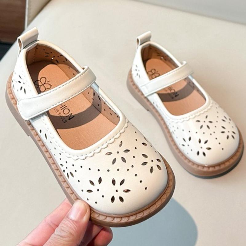 Fashion girls' leather shoes spring new item children's leather shoe anti slip girl single shoe hollowed out girl princess shoes
