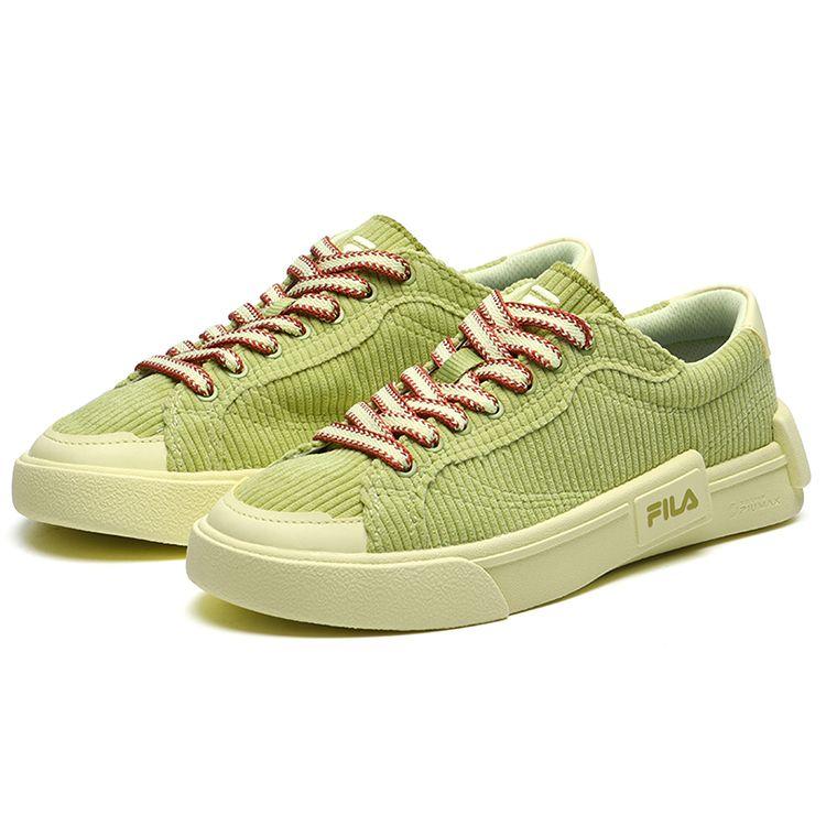 FILA Fusion Casual Fabric Synthetic Leather Comfortable Durable Low-Top Sneakers Women sneakers Light-Yellow T12W218204FPT