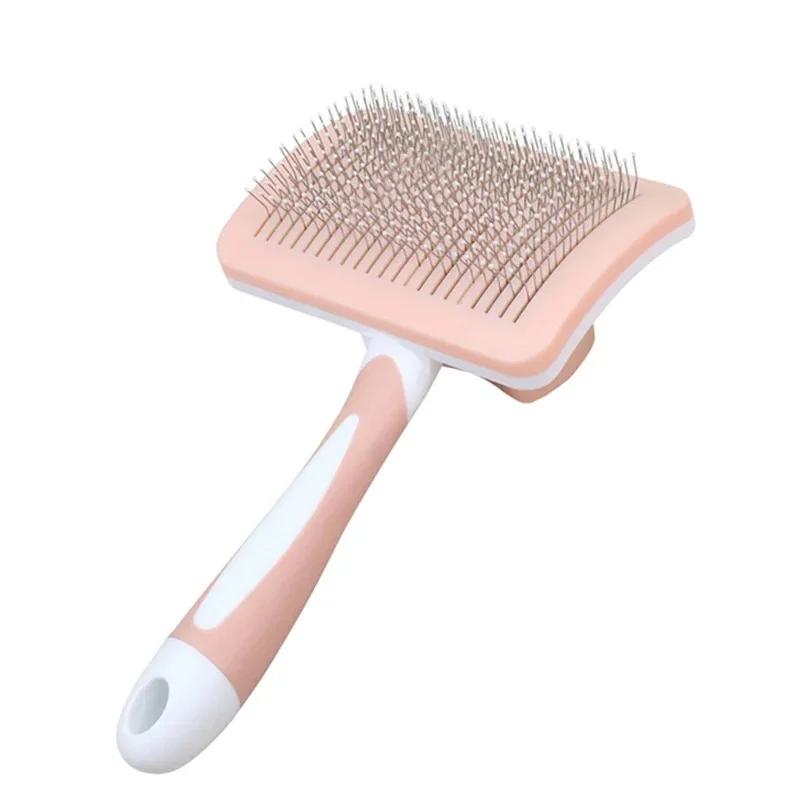 Stainless Steel Pet Hair Removal Comb Slicker Brush Anti Static Undercoat Removal Dual Sided Ergonomic Green Handle Long Hair Do