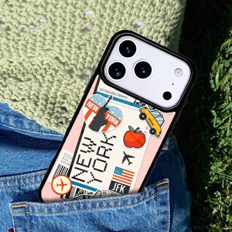 BOARDING PASS Phone Case Cover for IPhone 11 12 13 14 15 16e 17 Pro Max Coque for IPhone 17 Air