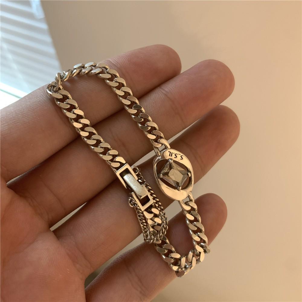 Exquisite Retro Heart Tassel Bracelet: Sterling Silver, High-End Luxury Jewelry for Women